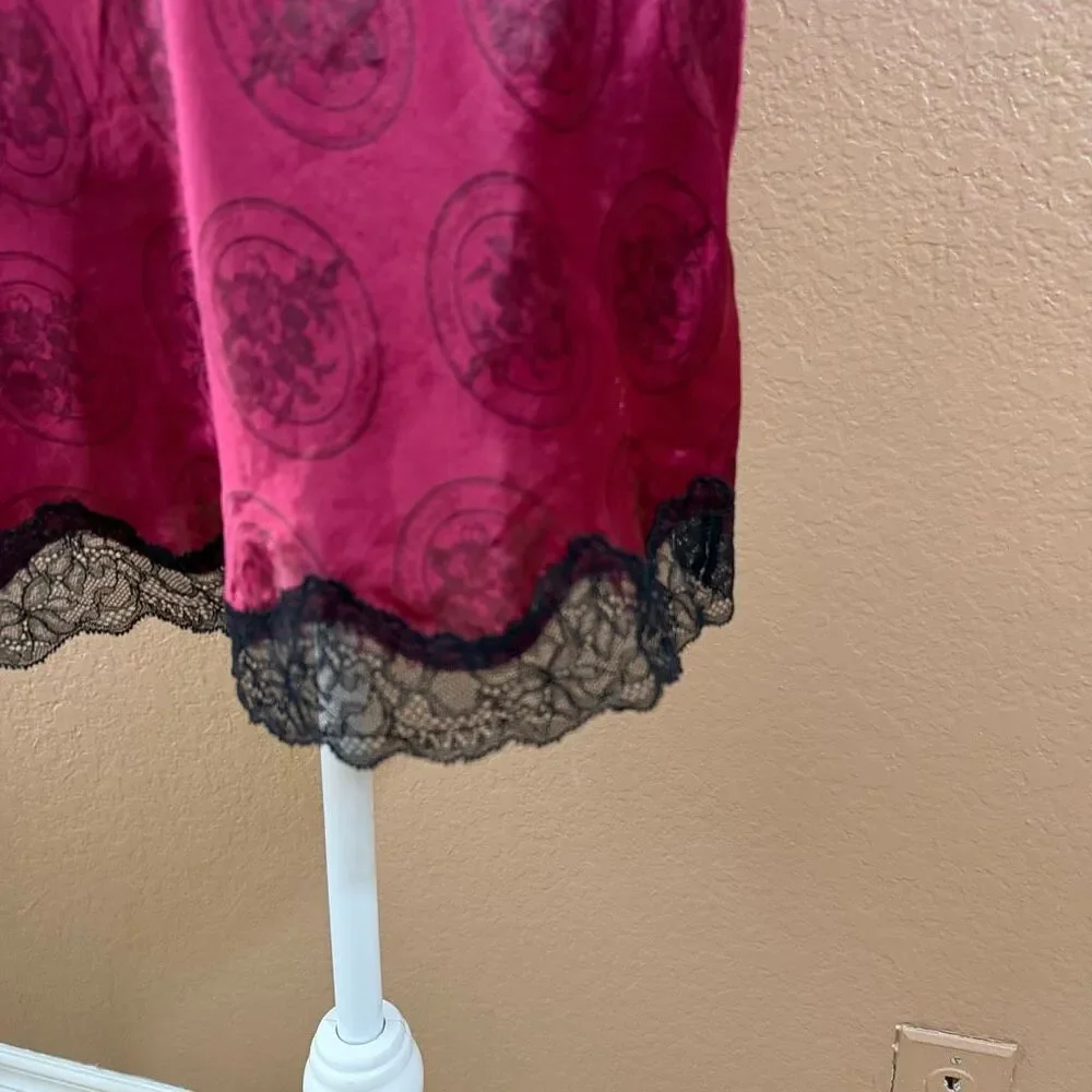 Vintage Victorias Secret Very Sexy 100% Silk Chemise Slip Dress Sz L Coquette